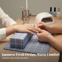 Waterproof Plaid Nail Art Pillow Wear-Resistant Manicure Hand Pillow Easy to Clean for Salon Clients, Women, Beauty Parlor, Home, Travel