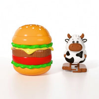 Bouncing Hamburger Toy Novelty Burger Toy with Character Cute Play Food Mini for Playtime