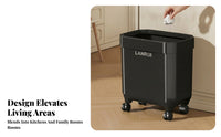 Hard-Shell Elevated Trash Bin Ribbed Panel Freestanding Kitchen Bin Raised Rim Household Item Angled Legs