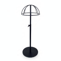 Curved Arms Adjustable Hat Stand Round Base Dome Top Hat Stand