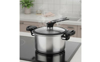 304 Steel Pressure Pot Versatile Mini Pressure Pot Locking Lid Cooking Pot Multiple Safety Features for Home Cooks