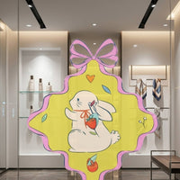 Easter Window Cling Residue Cling Easter Decal Repositionable Bunny and Egg Window Decals for Business Owners, Glass Door, Storefront