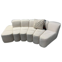 Curved Curvilinear Sofa Minimalist Design & Corner Configurationd Sectional Couch with Chaise Easy to Clean Sleek for Homeowners