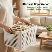Kitchen Storage Basket with Handle, Ventilated Storage, Easy Carry Cabinet Organizer, PP Storage Container, Box