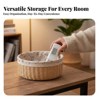 Handled countertop basket Woven Design Storage organizer Space-Saving for Coffee Table