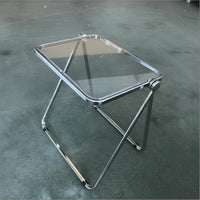 Foldable Design Clear Folding Table Space-Saving Portable Desk Transparent Top Workstation Multi-Purpose for Students, Apartment Dwellers, Remote Workers, Small Spaces, Study, Bedroom, Living Room