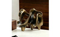 Geometric Metal Sculpture Easy to Clean Hollow Sculpture Decor Anti-Rust for Home Display