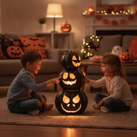 Stacked Pumpkin Decoration Stackable Jack-O' Spooky Decorations for Tabletop