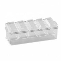Divided Serving Tray with Lid Portable Compartment Snack Container Clear