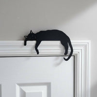 Cartoon Design Black Feline Door Frame Decor Sturdy Construction Feline Door Topper for Indoor, Doorway