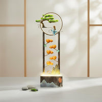 LED Water Waterfall Feng Shui Decor Cascading Waterfall Quiet Tranquil Water Feature for Living Room, Hotel Lobby, Entryway