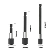 3 Pieces Straight 150 Mm Self-Locking Drill Extension Bar Metal Tool Accessory
