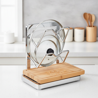 304 Stainless Steel Pot Lid Holder Countertop Kitchen Organizer for Cutting Boards and Utensils