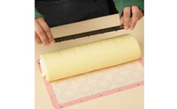 4 Pieces Engraved Cake Roll Slicing Ruler Translucent Cake Portion Marker Slim Baking Ruler with Hanging Hole Precision for Home Bakers, Dessert Shops