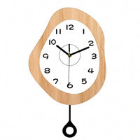 Pendulum Wall Clock Irregular Wall Clock with Pendulum Minimalist for Hallway, Bedroom, Office