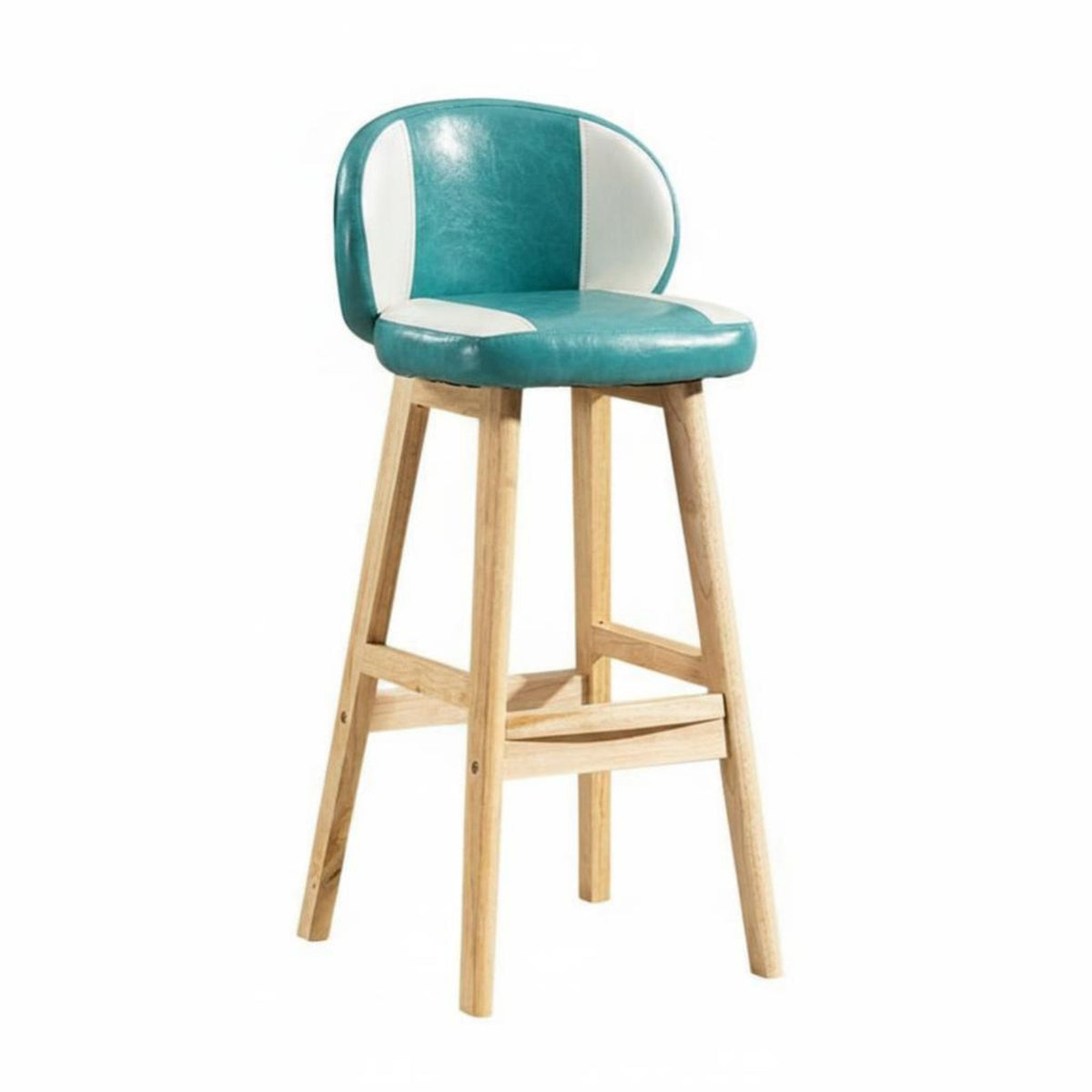 Modern Design Upholstered Low-Back High Stool Built-in Footrest Upholstered Stool with Backrest Padded Cushion Counter Chair Stable Frame for Homeowners, Families, Business Owners, Home Bar, Reception Desk, Restaurant, Kitchen Island