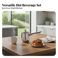 High Temperature Resistant Turkish Coffee Pot Long-Lasting Cezve Ibrik Easy to Clean Stovetop Coffee Creator Multi-Functional for Baristas, Home Cooks, Parents, Kitchen, Cafe, Restaurant, Bakery
