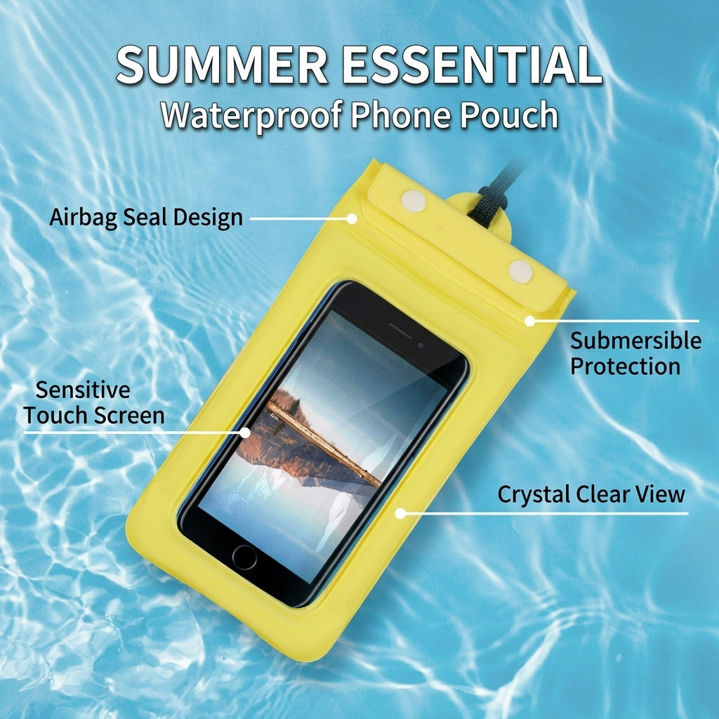 Phone Dry Bag with PVC Material for Water Park and Boating, Floating Waterproof Pouch for Swimming and Keys, Mobile Case