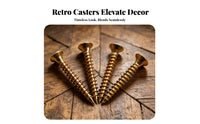 4 Pieces Metal Piano Caster Screw Fixed Countersunk Screw