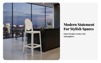 Transparent Seat Clear Acrylic High Stool Nordic design Clear Stool with Backrest Light Luxury Counter Chair Modern Design for Cafe Owners, Homeowners, Interior Designers, Restaurant, Lounge, Kitchen Island, Events