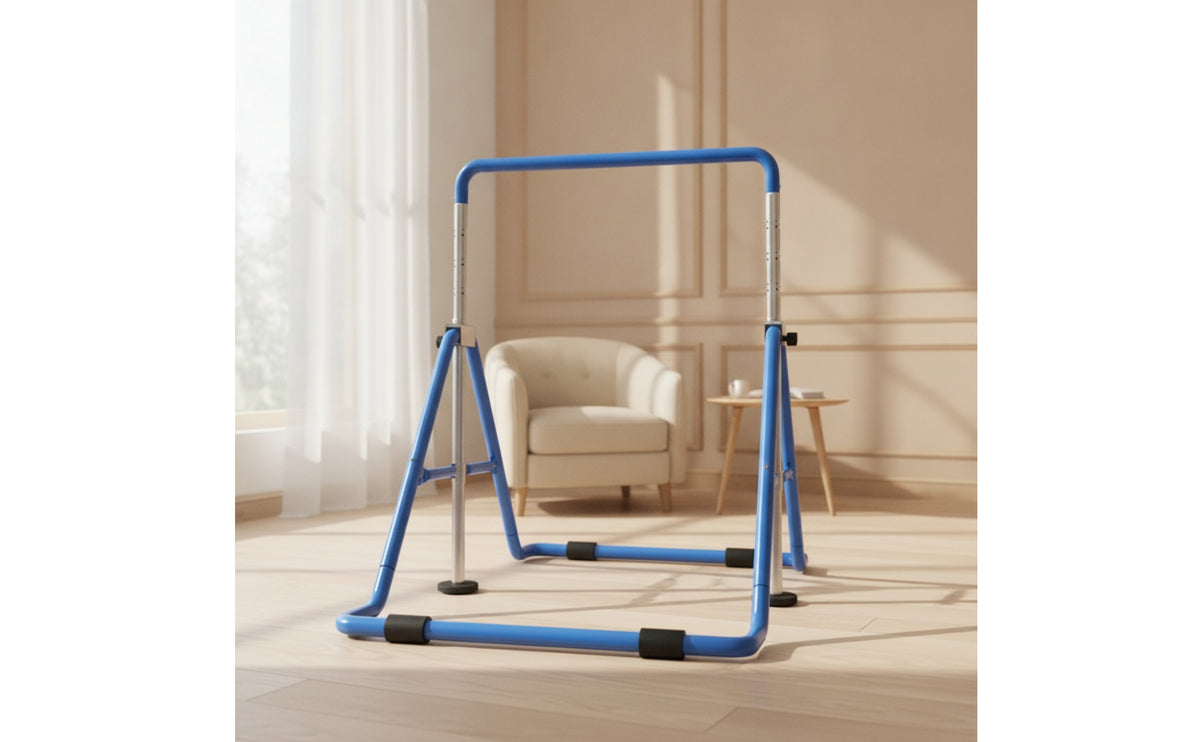 Foldable Kids Gymnastics Bar Floor-Standing Folding Gymnastics Bar Indoor Equipment Stable for Gymnasts, Toddlers, Home, Playroom, Bedroom