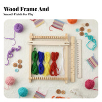 Wooden Weaving Loom Kit Portable Kids Loom Kit Beginner Weaving Set Ability Development Educational Toy Natural Wood