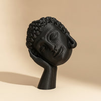 3D-Printed Tabletop Buddha Statue Zen-Style Buddha Bust Statue Freestanding Sculpture Textured for Practitioners