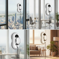 Handshands-off Window Cleaning Robot Slim Robotic Window Cleaner Electric Appliance Oval for Homeowners, Renters, High Panes, Home, Office