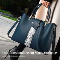 Top Handle Crossbody Bag Large Capacity PU Leather Shoulder Bag Spacious Interior Top Handle Satchel for Moms, Work, Shopping