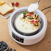 Digital Yogurt Maker with Stainless Steel Pot Electric Automatic Yogurt Maker Compact Fermentation Machine Adjustable for Home