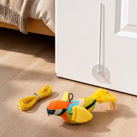Interactive Hanging Cat Toy with Suction Cup, Sounding Bird/Mouse Design, Catnip Infused, Durable Chew Toy for Indoor Cats