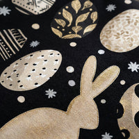 Easter Cushion Covers 45x45cm, Soft Throw Pillow Cases with Modern Black and White Bunny Egg Print, Festive Spring Scatter Cushions for Sofa, Living Room & Home Decoration