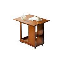 Space-Saving Foldable Utility Cart Vintage Aesthetic Multi-Level Rolling Organizer Mobile with casters Side Table Sturdy Construction for Apartment Dwellers, Office Workers, Living Room, Small Spaces, Bedroom, Dining Area