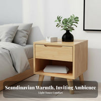 Modern Design 2-Drawer Nightstand Nordic Design Two-Drawer End Table Space Saving Household Furniture Multi-Purpose for Apartment Dwellers, Homeowners, Students, Bedroom, Small Areas, Dorm Room, Entryway