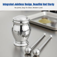 Sturdy 304 Steel Mortar, Precision Cast, Multi-Purpose Herb and Spice Grinder for Lab and Medical Use