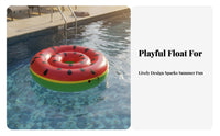 Giant Watermelon Watery Retreat Fruit-Themed Design Watermelon Water Lounger Thickened PVC Material 2 Person Inflatable Lounger for Adults, Couples