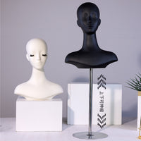 Premium Mannequin Head for Displaying Wigs, Hats, and Jewelry, White Head Base, Window Display Model with Silver Base