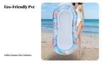 Lightweight Inflatable Sunbathing Mat Comfortable Flotation Device Ing Lounge Chair Rapid Inflation for Adults, Teens, Beach, Vacation, Lake