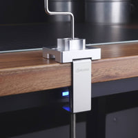 Screw-Tightened Clamp-on Airbrush Holder Metal Hook Arm Airbrush Stand Tabletop Clamp-on Holder Silver