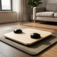 Square Balance Board Pale Grain Wooden Balance Board Sports Gear Natural Wood Fitness Equipment Indoor