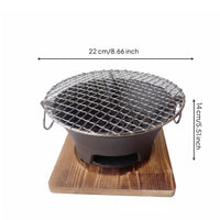 Thickened Design Cast Iron Charcoal Grill Excellent Heat Retention Cast Iron Dry Pot Grill Long-Lasting for Yakiniku Lovers, Outdoor