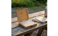 Wooden Watercolor Painter's Color Tray With Latch Bamboo Paint Storage Box Portable Color Mixing Tray for Artists, Travel