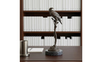 Tree Stump Eagle Sculpture Realistic Animal Ornament Bronze Finish Bird Figurine for Living Room