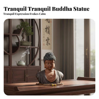 Spiritual Accent Shakyamuni Buddha Bust Traditional Craftsmanship Ceramic Buddha Head Calming Atmosphere Zen Design Figurine Elegant Design for Meditation Practitioners, Meditators, Mindful Movement Enthusiasts, Altar, Living Room, Office