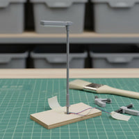 Miniature Railway Train Lamp Post LED Street Lamp Model DIY Single Head Road Illuminated Steel Column Miniature Street Light for Hobbyists, Diorama