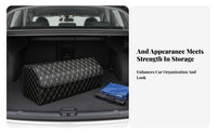 Foldable Design Foldable Storage Box Multi-Compartment Foldable luggage carrier Large Capacity Trunk Organizer Portable with Handles for vehicle Owners, Families, Travelers, Grocery Shopping, journey Trips, rear Seat