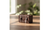 Vintage Dollhouse Trunk Faux Leather Miniature Trunk Lightweight Miniature Suitcase Portable for Crafters, Diorama