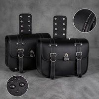 Water-Repellent Motorcycle Saddlebags Retro Motorcycle Side Bags Black Side Luggage Saddlebags Stable for Motorcyclists
