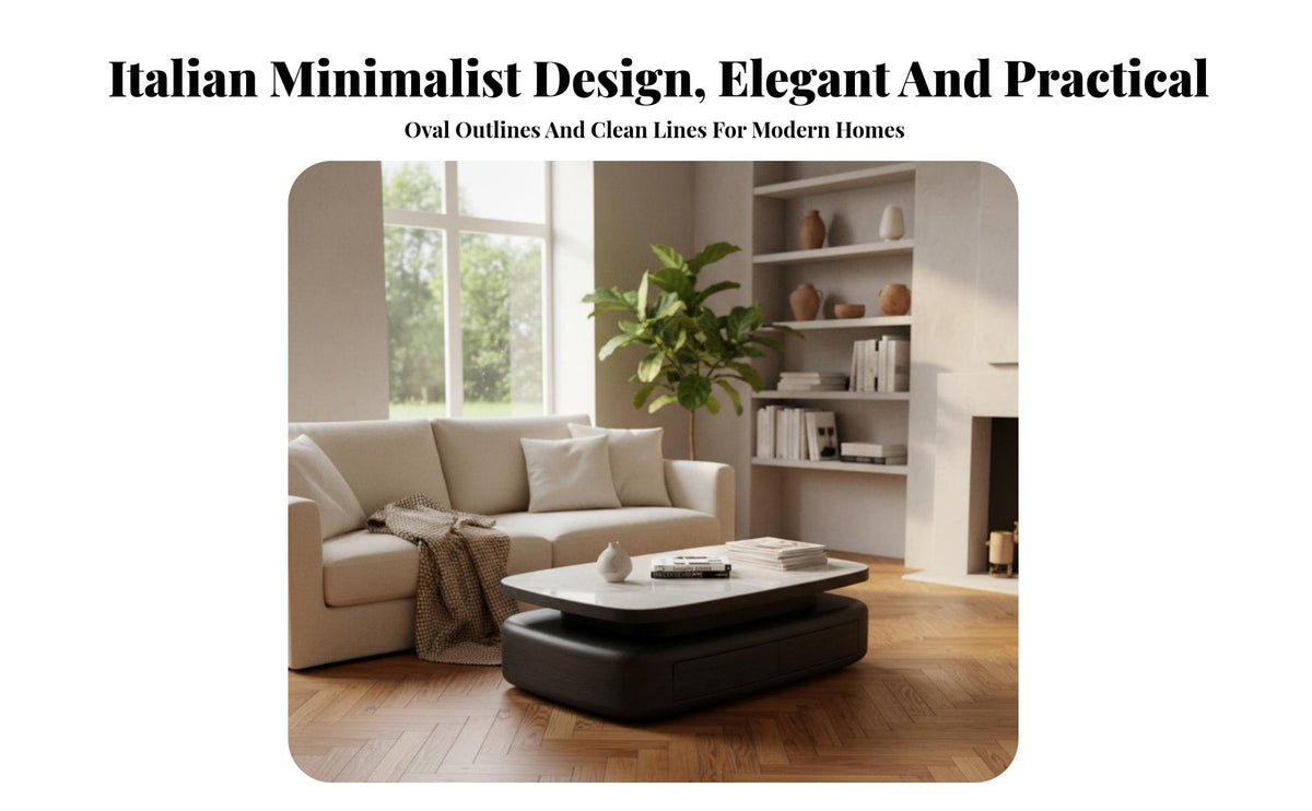 2 Pieces Oval Coffee Table and TV media stand pair Matching Set Living Room Furniture Rounded Edges Space-Saving for Small rooms