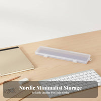 Clear Organizer Case Snap Closure Compact Stackable for Office Desk